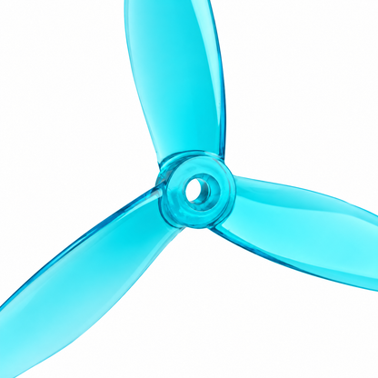 Gemfan 5155 PC 3-Blade Freestyle Propeller for 5 Inch FPV Drone (2CW + 2CCW) - Clear Blue