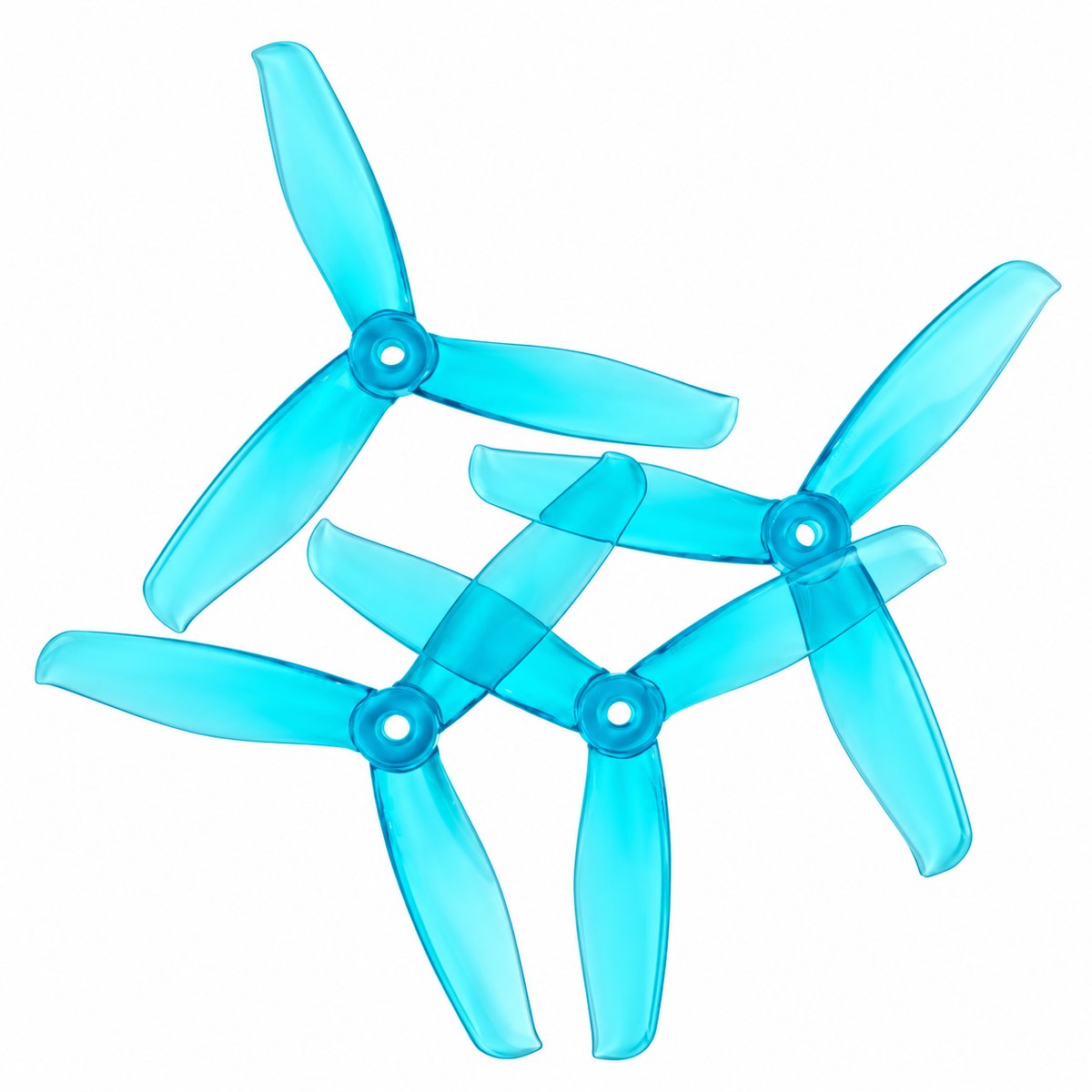 Gemfan 5155 PC 3-Blade Freestyle Propeller for 5 Inch FPV Drone (2CW + 2CCW) - Clear Blue