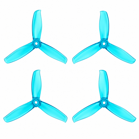 Gemfan 5155 PC 3-Blade Freestyle Propeller for 5 Inch FPV Drone (2CW + 2CCW) - Clear Blue