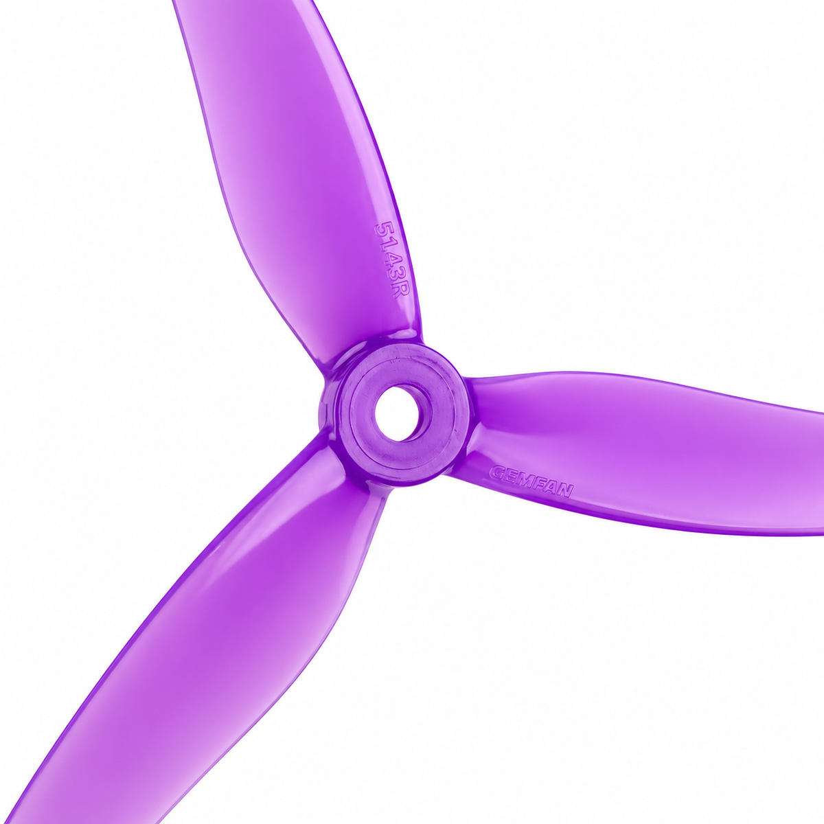 Gemfan 51433 Hurricane PC 3-Blade Freestyle Propeller for 5 Inch FPV Drone (2CW + 2CCW) - Purple