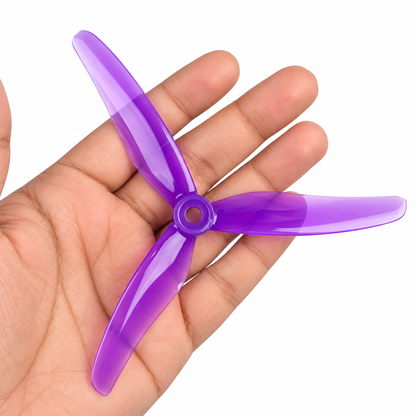 Gemfan 51433 Hurricane PC 3-Blade Freestyle Propeller for 5 Inch FPV Drone (2CW + 2CCW) - Purple