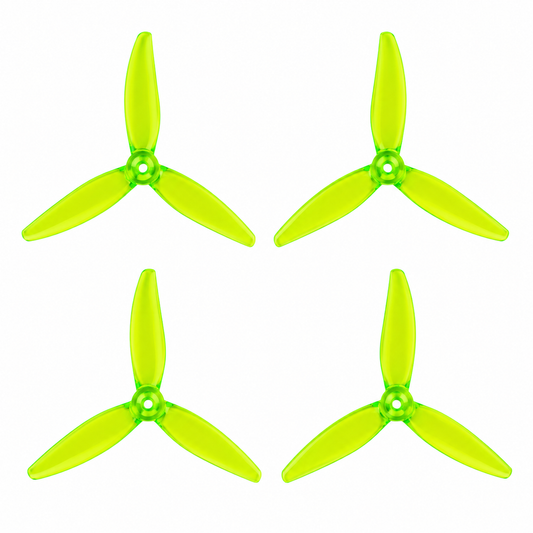 Gemfan 51366 MCK ReV3 PC 3-Blade Freestyle Propeller for 5 Inch FPV Drone (2CW + 2CCW) -Radioactive Yellow
