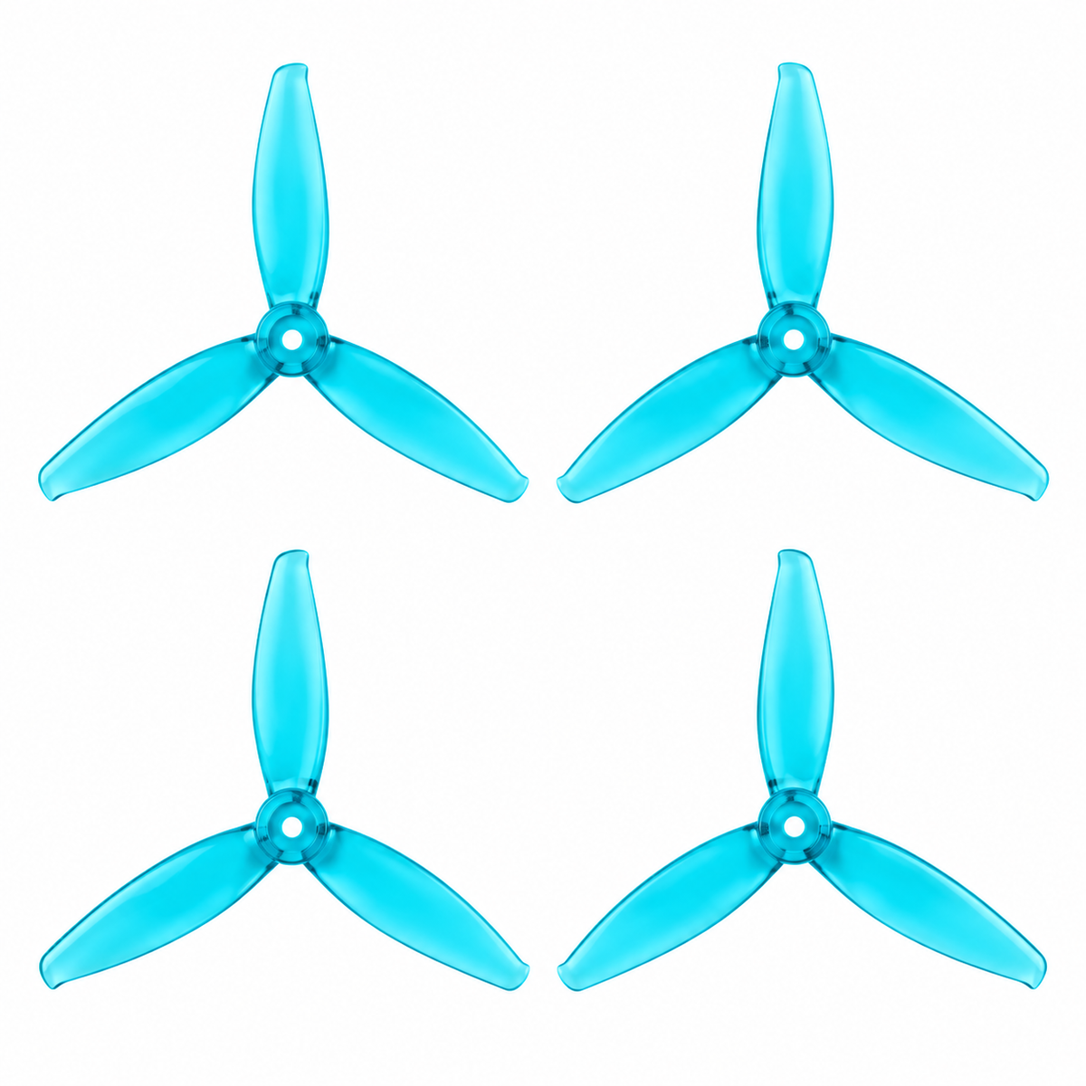 Gemfan 5043 WinDancer PC 3-Blade Freestyle Propeller for 5 Inch FPV Drone (2CW + 2CCW) - Clear Blue