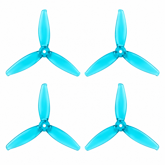 Gemfan 5043 WinDancer PC 3-Blade Freestyle Propeller for 5 Inch FPV Drone (2CW + 2CCW) - Clear Blue