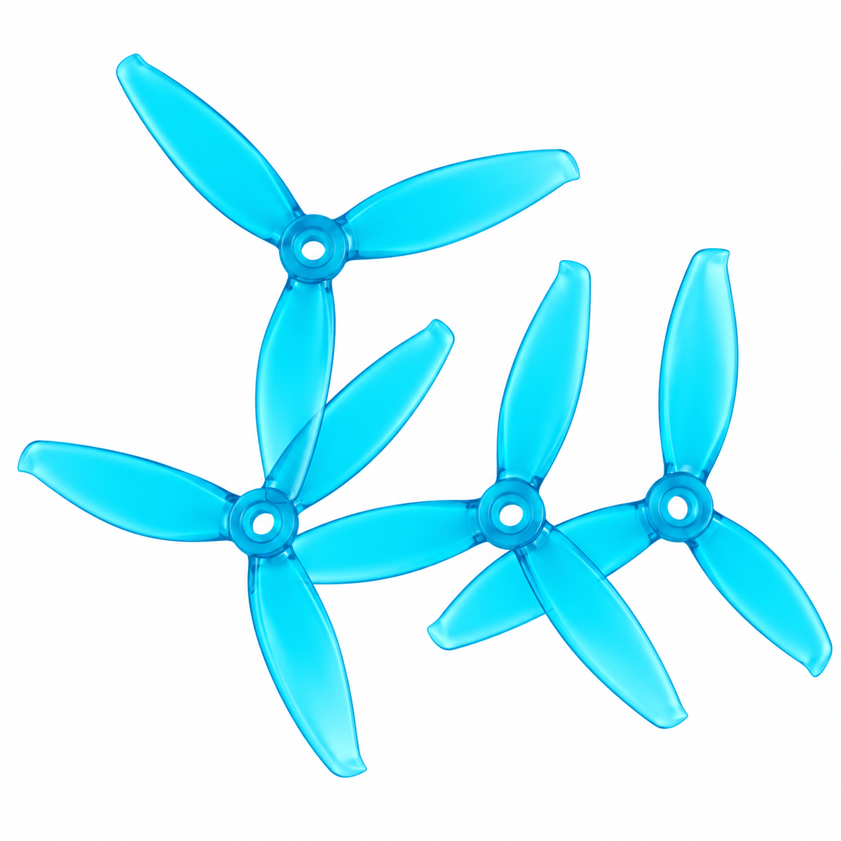 Gemfan 5043 WinDancer PC 3-Blade Freestyle Propeller for 5 Inch FPV Drone (2CW + 2CCW) - Clear Blue