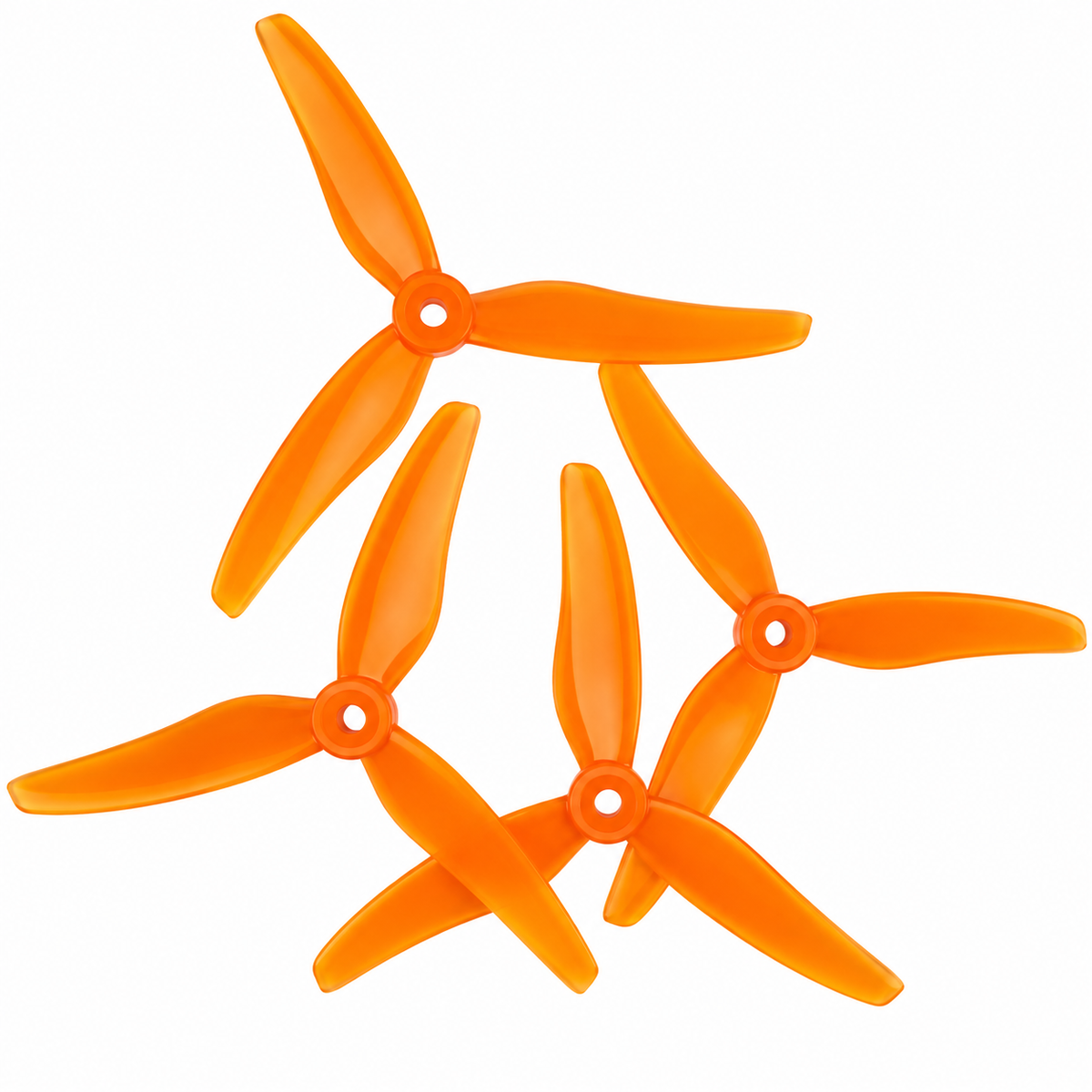 Gemfan 51433 Hurricane PC 3-Blade Freestyle Propeller for 5 Inch FPV Drone (2CW + 2CCW) - Orange