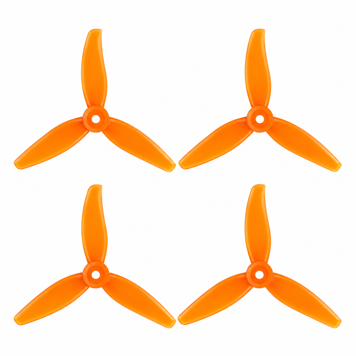 Gemfan 51433 Hurricane PC 3-Blade Freestyle Propeller for 5 Inch FPV Drone (2CW + 2CCW) - Orange