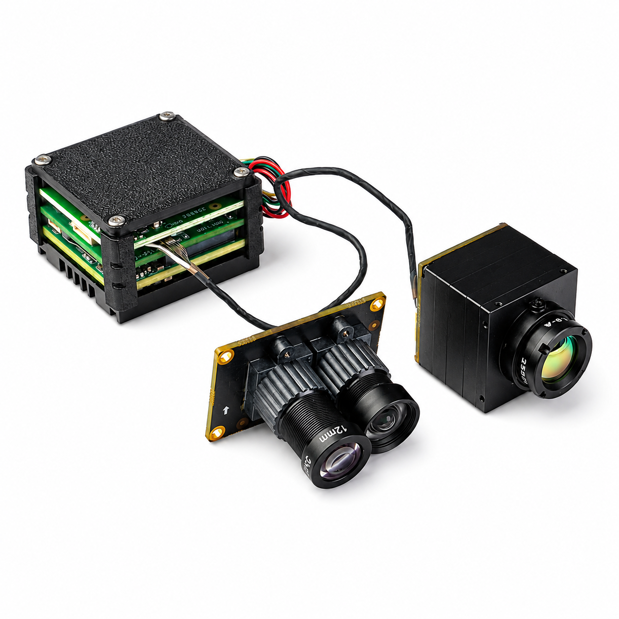 FPV AI VisionCube FPV Drone AI Locking Tracking System Drone Thermal Dual Cameras Target Lock Guidance Module Kit Max+UitraDual Visible Light thermal