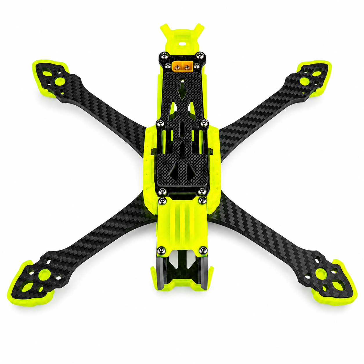 Mark5 V2 5 Inch Carbon Fiber O4 Pro FPV Drone Frame with 3D Printed Parts - Leamon Yellow