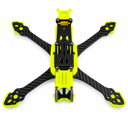 Mark5 V2 5 Inch Carbon Fiber O4 Pro FPV Drone Frame with 3D Printed Parts - Leamon Yellow