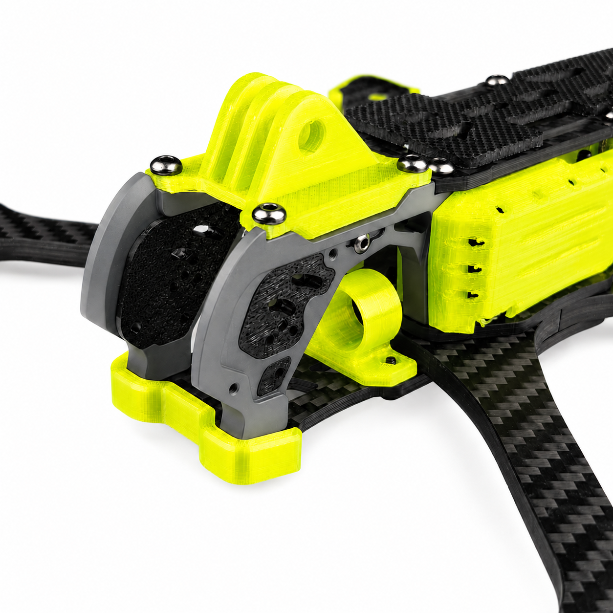 Mark5 V2 5 Inch Carbon Fiber O4 Pro FPV Drone Frame with 3D Printed Parts - Leamon Yellow