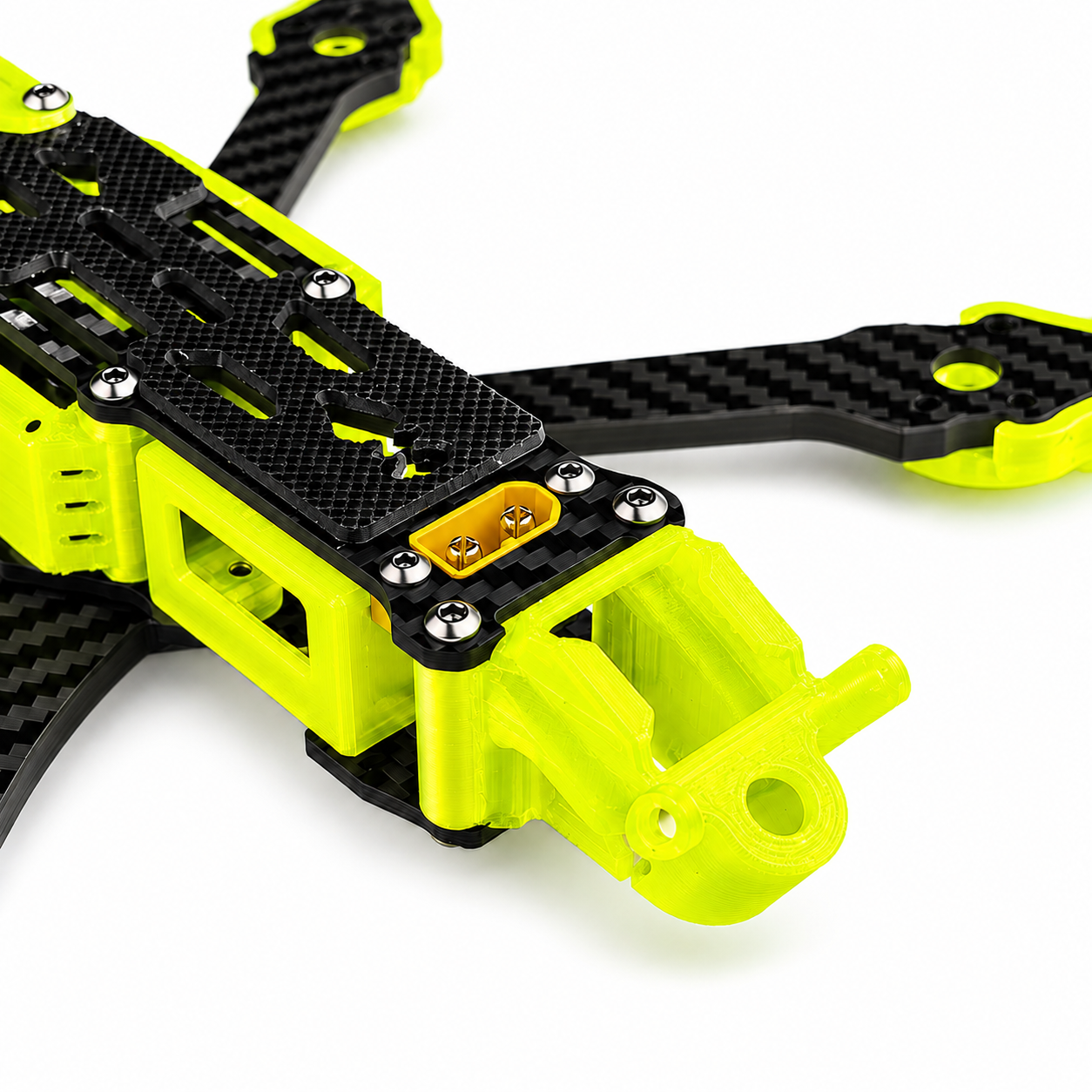 Mark5 V2 5 Inch Carbon Fiber O4 Pro FPV Drone Frame with 3D Printed Parts - Leamon Yellow