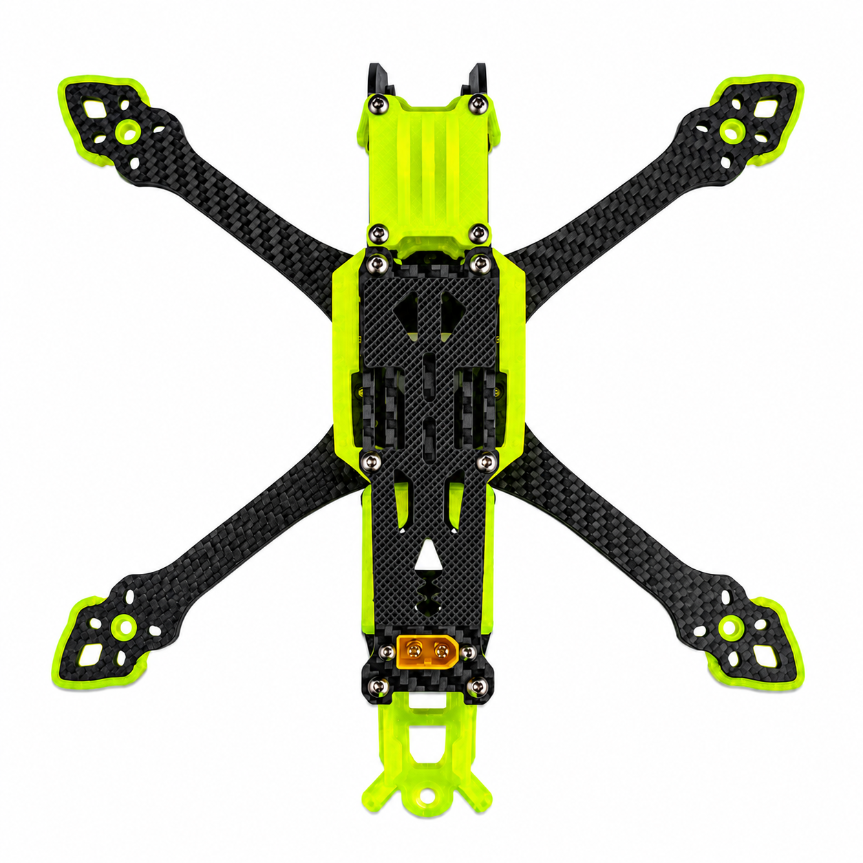 Mark5 V2 5 Inch Carbon Fiber O4 Pro FPV Drone Frame with 3D Printed Parts - Leamon Yellow