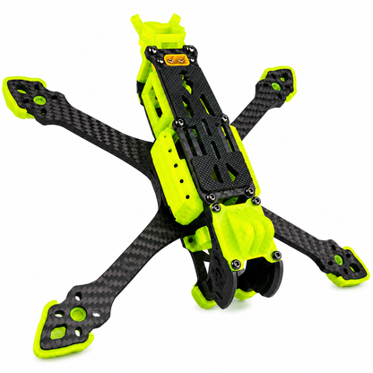 Mark5 V2 5 Inch Carbon Fiber O4 Pro FPV Drone Frame with 3D Printed Parts - Leamon Yellow