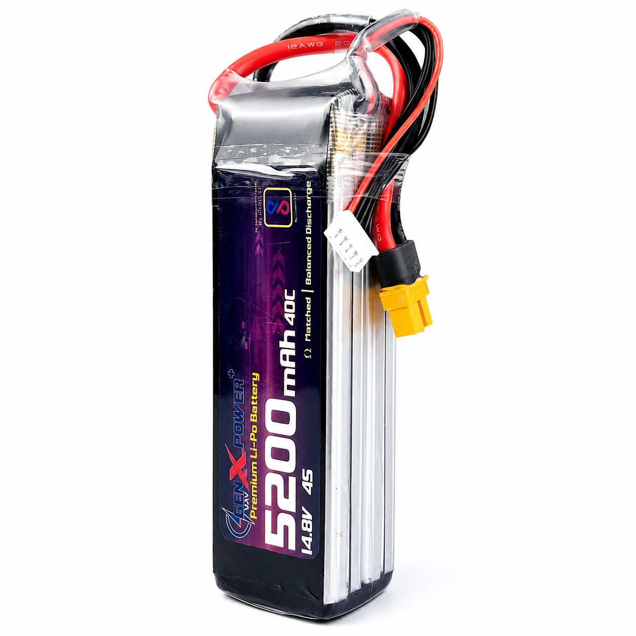 GenX 14.8V 5200mAh 4S 40C Premium Lithium Polymer Battery Pack