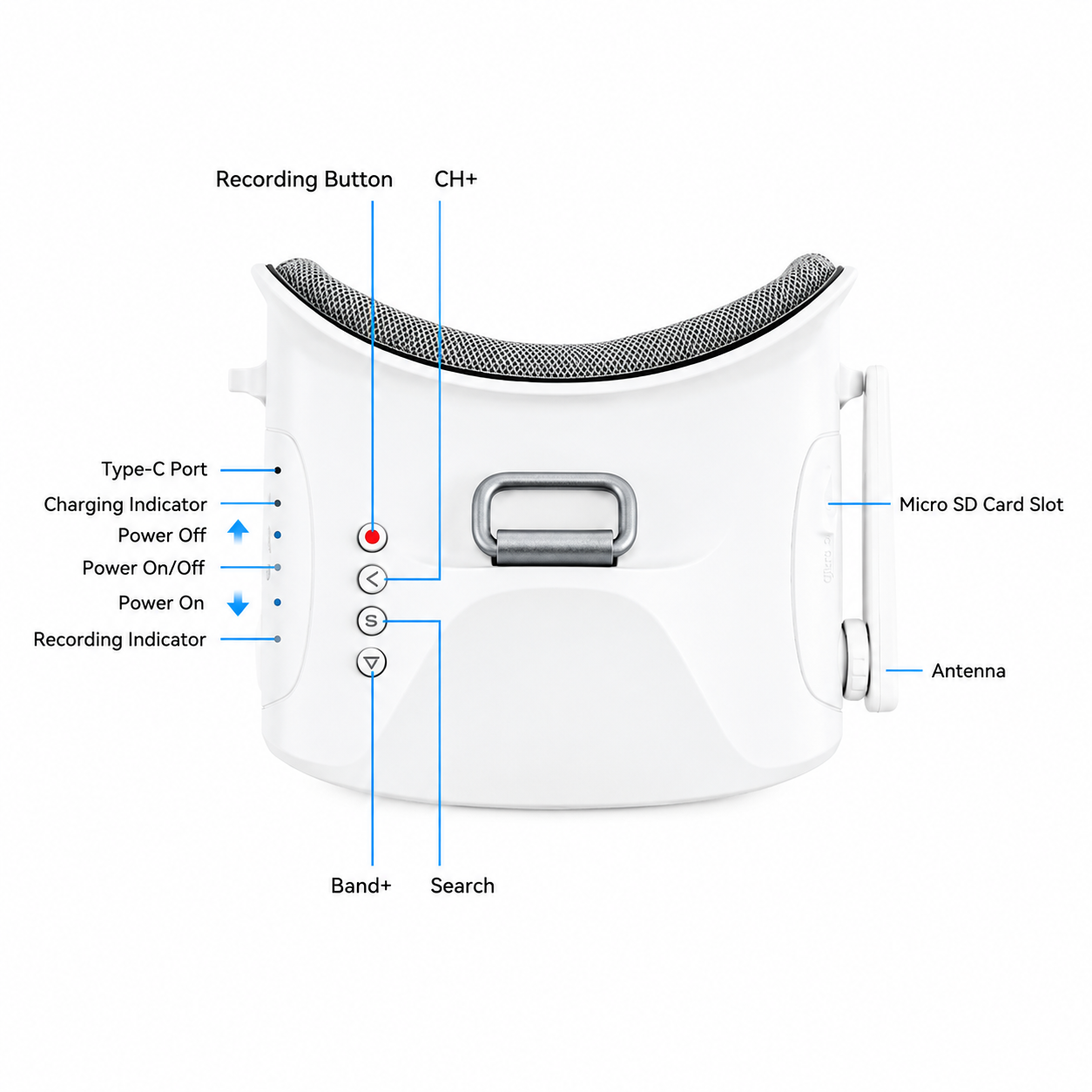 BetaFPV VR03 FPV Goggles with DVR Recording & 5.8GHz Receiver