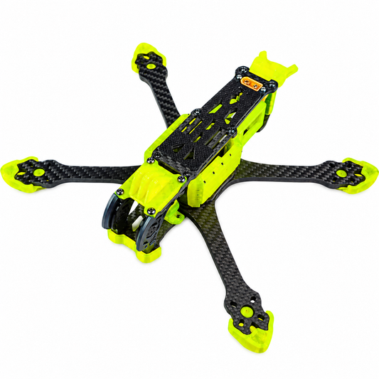 Mark5 V2 5 Inch Carbon Fiber O4 Pro FPV Drone Frame with 3D Printed Parts - Leamon Yellow