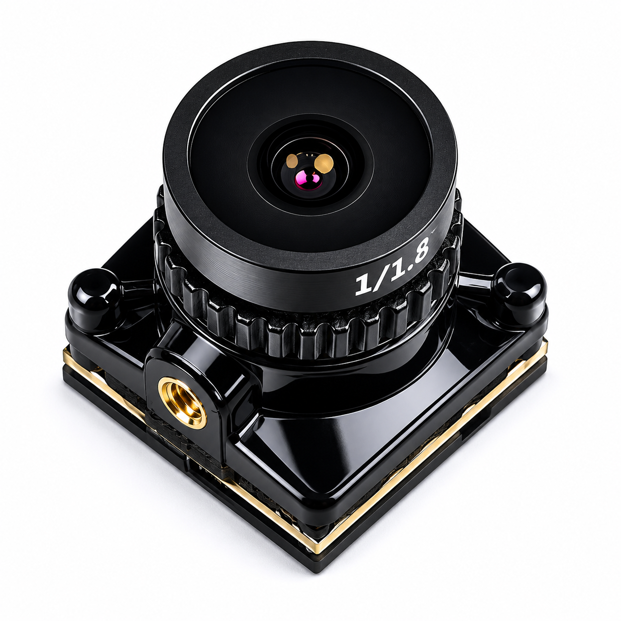 MS MINI 1800TVL High Quality 1/1.8' CMOS 2.1mm Lens Analog FPV Camera - Black