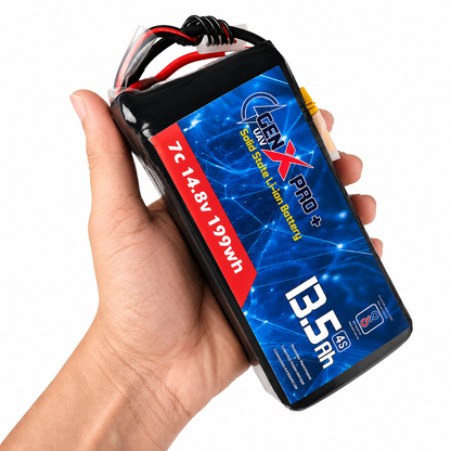 GenX Pro+ Solid State 14.8V 4S 13500mah 7C Premium Lithium Ion Solid State Rechargeable Battery 350wh/kg