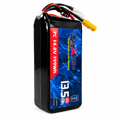 GenX Pro+ Solid State 14.8V 4S 13500mah 7C Premium Lithium Ion Solid State Rechargeable Battery 350wh/kg