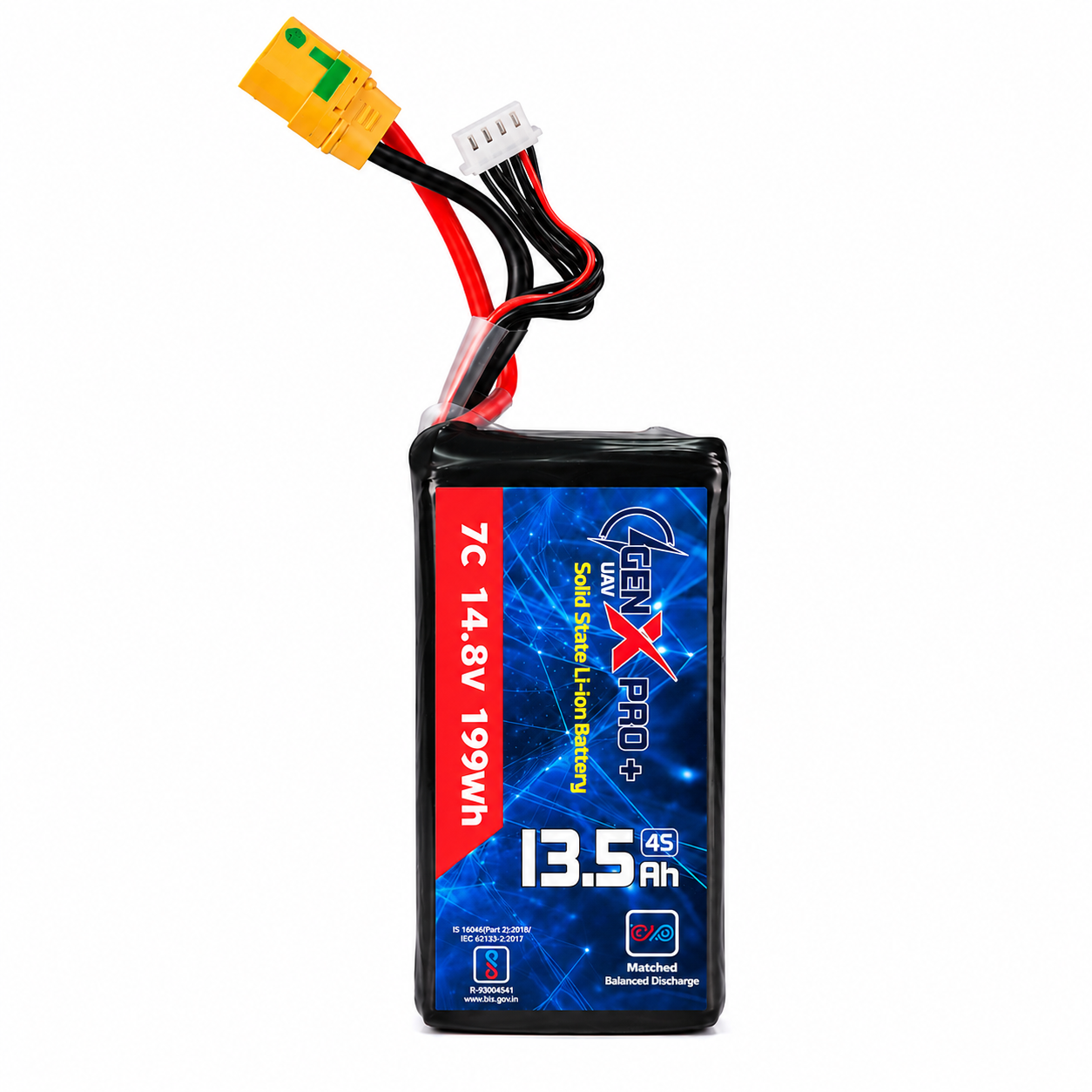 GenX Pro+ Solid State 14.8V 4S 13500mah 7C Premium Lithium Ion Solid State Rechargeable Battery 350wh/kg
