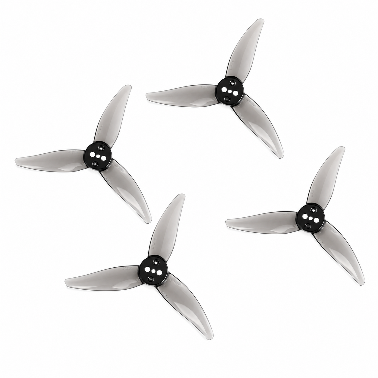 Gemfan 3520 Hurricane PC 3 Blade T-mount 1.5mm Propeller - Clear Gray (2CW+2CCW)