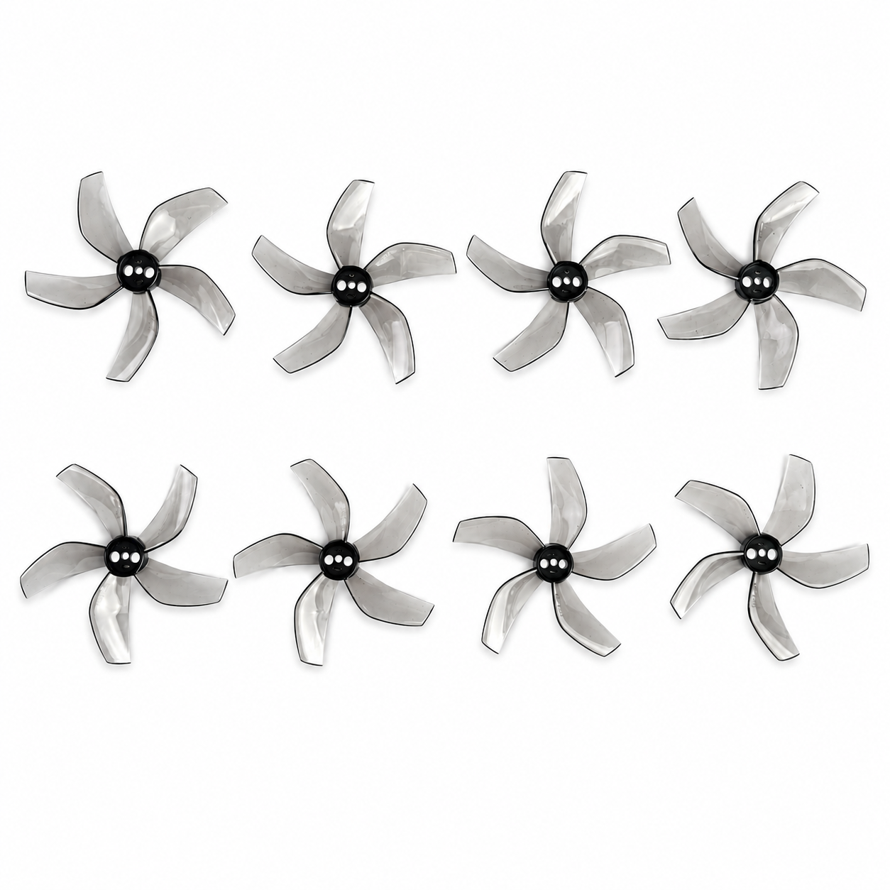 Gemfan D51 2020 Ducted PC 5 Blade 1.5mm Propellers 4CW + 4CCW - Clear Gray