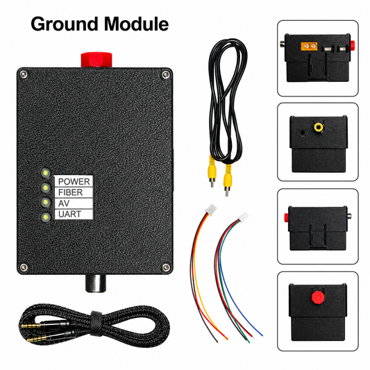 Anti-Jamming Fiber Communication FPV Drone Optical Fiber Ground Station/Ground Module - Long Range Data & Video Link