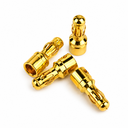 4mm Gold Bullet Connectors Male - 4Pcs