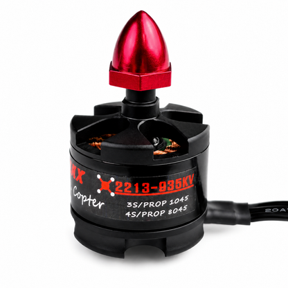 EMAX MT2213 935KV Brushless DC Motor – Red Cap (CCW) With 1045 ABS Black Propellers Combo (Original)