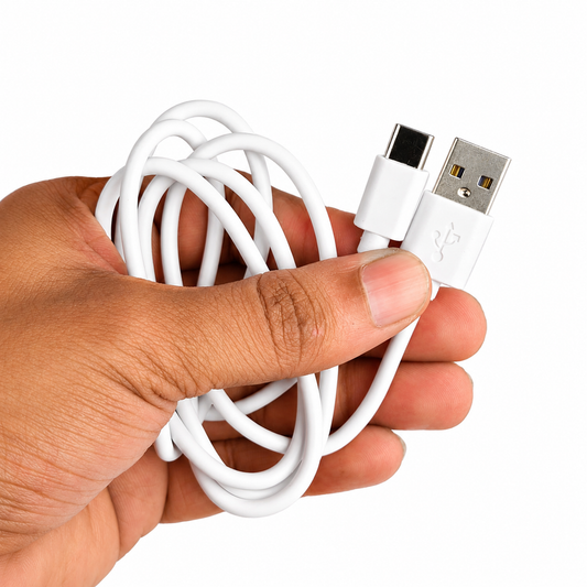 USB to C-type Data line Charger Cable - (White)