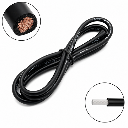 High Quality Ultra Flexible 24AWG Silicone Wire 1m - Black