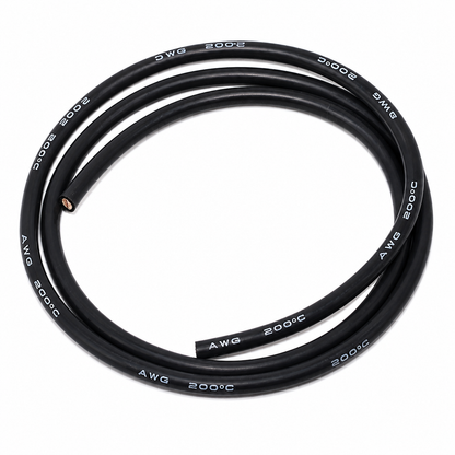 High Quality Ultra Flexible 24AWG Silicone Wire 1m - Black