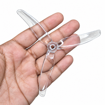 Gemfan 51433 Hurricane PC 3-Blade Freestyle Propeller for 5 Inch FPV Drone (2CW + 2CCW) - Clear