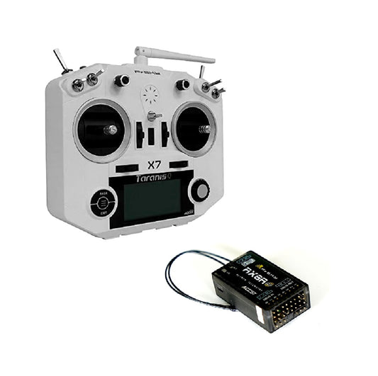 FrSky 2.4GHz Taranis Q X7 Access Transmitter (White) with FrSky RX8R Pro Receiver