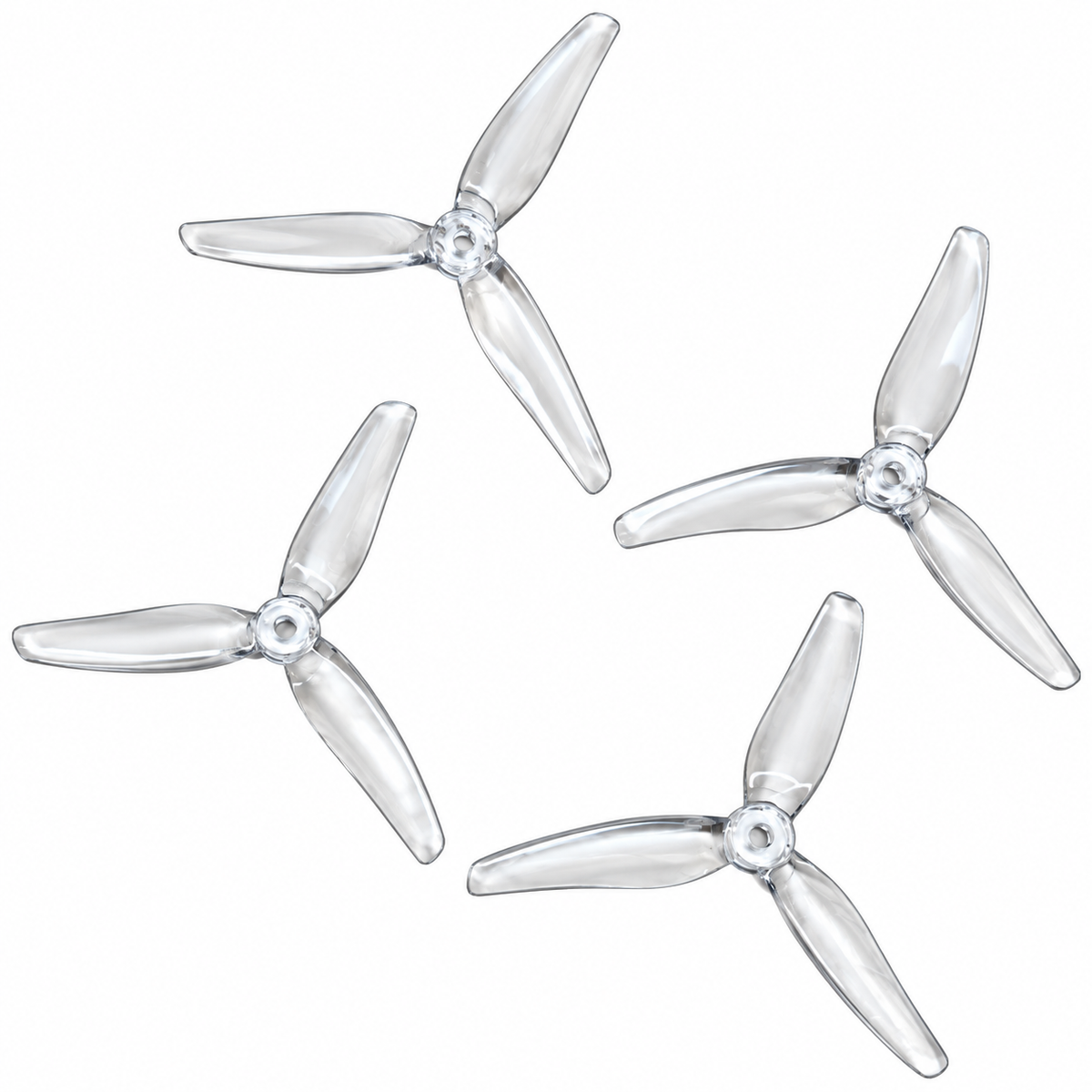 Gemfan 51433 Hurricane PC 3-Blade Freestyle Propeller for 5 Inch FPV Drone (2CW + 2CCW) - Clear
