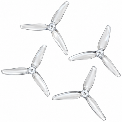 Gemfan 51433 Hurricane PC 3-Blade Freestyle Propeller for 5 Inch FPV Drone (2CW + 2CCW) - Clear