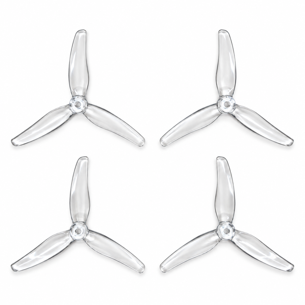 Gemfan 51433 Hurricane PC 3-Blade Freestyle Propeller for 5 Inch FPV Drone (2CW + 2CCW) - Clear