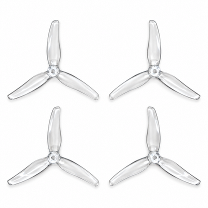 Gemfan 51433 Hurricane PC 3-Blade Freestyle Propeller for 5 Inch FPV Drone (2CW + 2CCW) - Clear