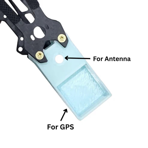 3D printed GPS and antenna mount for Mark4 10 inch carbon fiber FPV frame