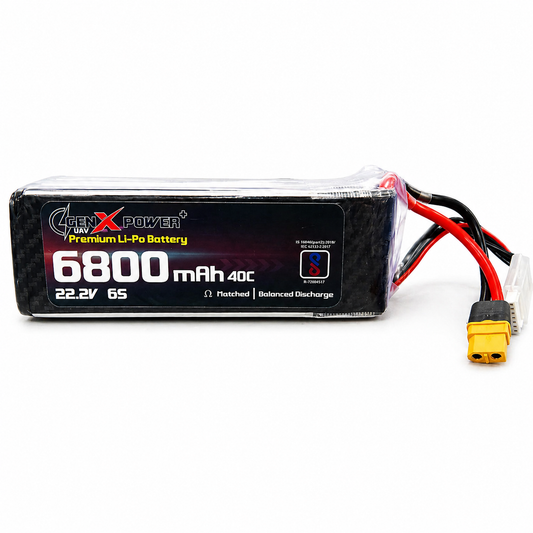 GenX 22.2V 6800mAh 6S 40C Premium Lithium Polymer Battery Pack - Hi tech xyz 
