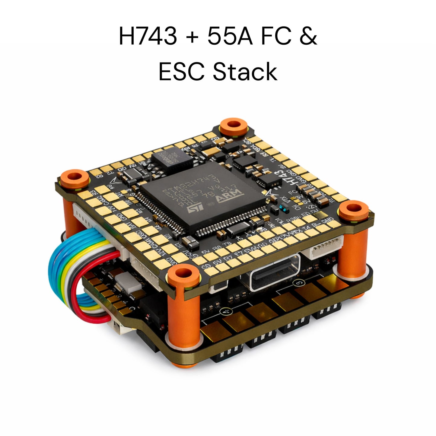 DakeFPV H743 Flight Controller with BX 6S 55A 4 in 1 ESC 30×30 FC & ESC Stack