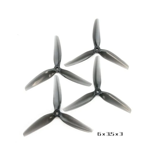 HQProp 6X3.5X3 Light Grey (2CW+2CCW)-Poly Carbonate-POPO Triblade Propeller