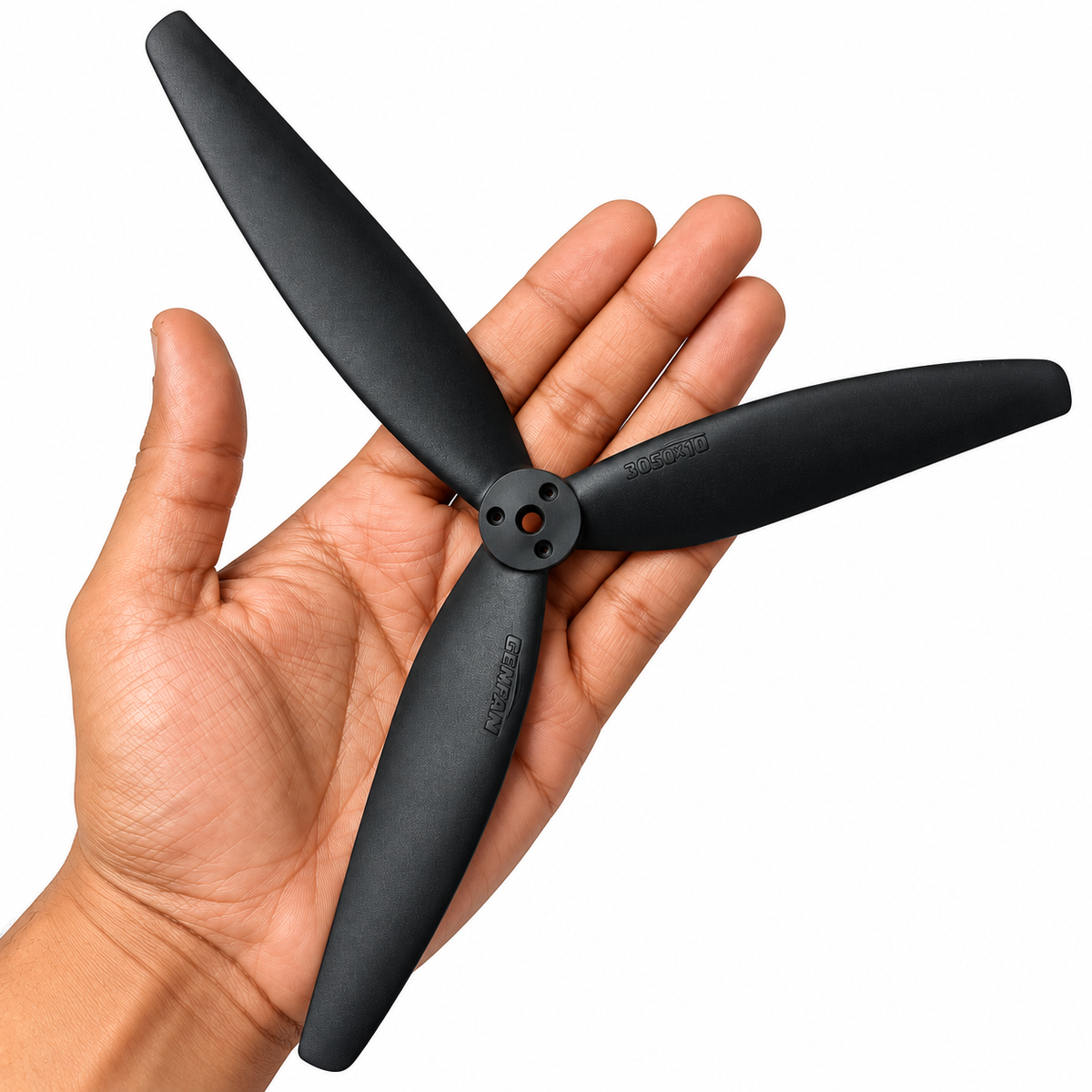 Gemfan 1050W Cinelifter Glass Fiber Nylon 3-Blade Propeller for 10 Inch FPV Drone (1CW + 1CCW) - Black