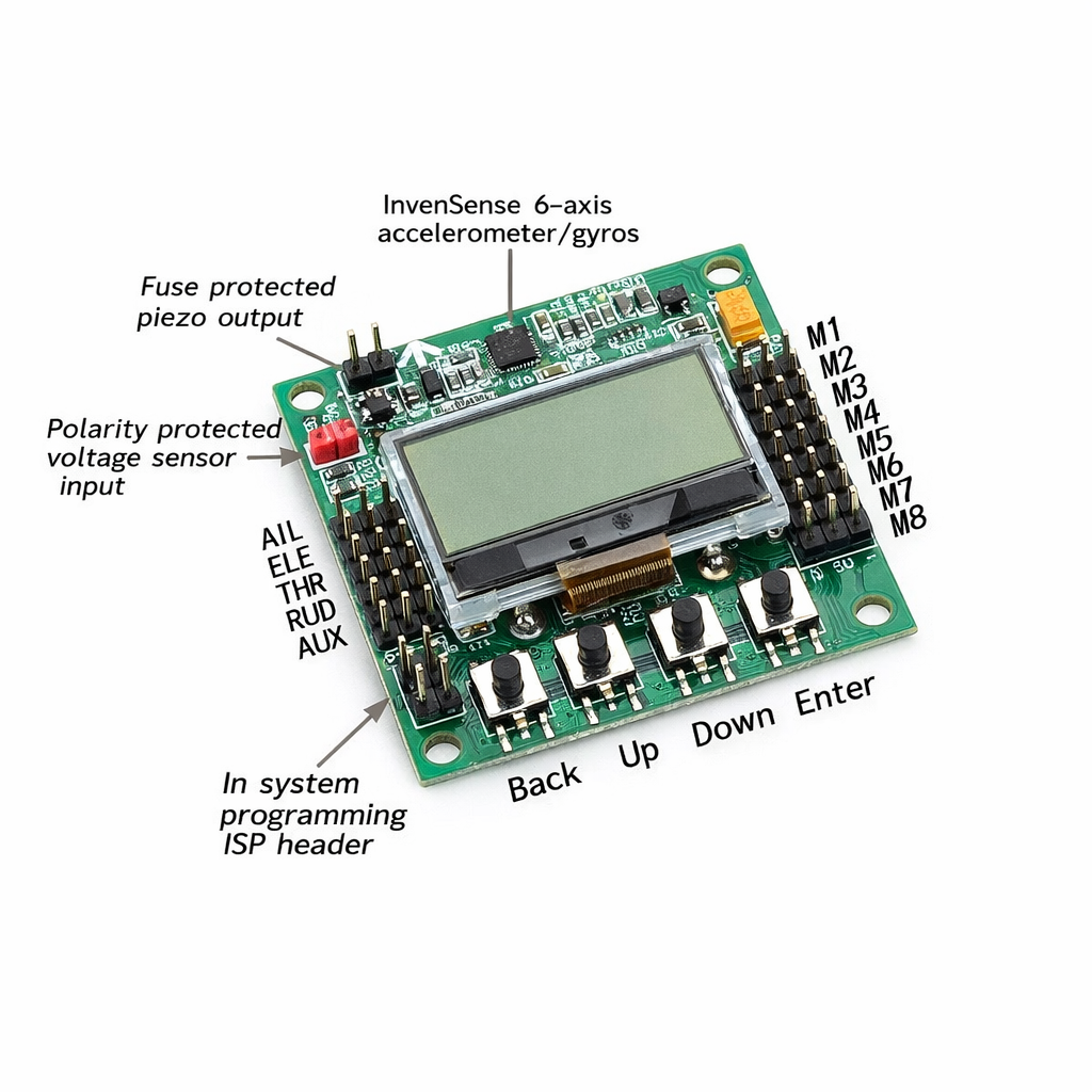 KK2.1.5 Flight Controller Pinouts - Hi tech xyz