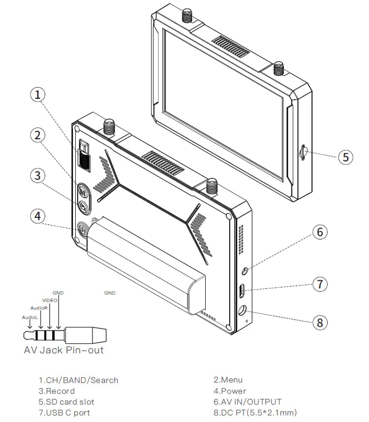 SKYZONE M5 FPV Monitor with DVR