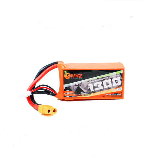 22.2V 1300mAh 6S 130C Lithium Polymer Battery Pack (Brand Orange).