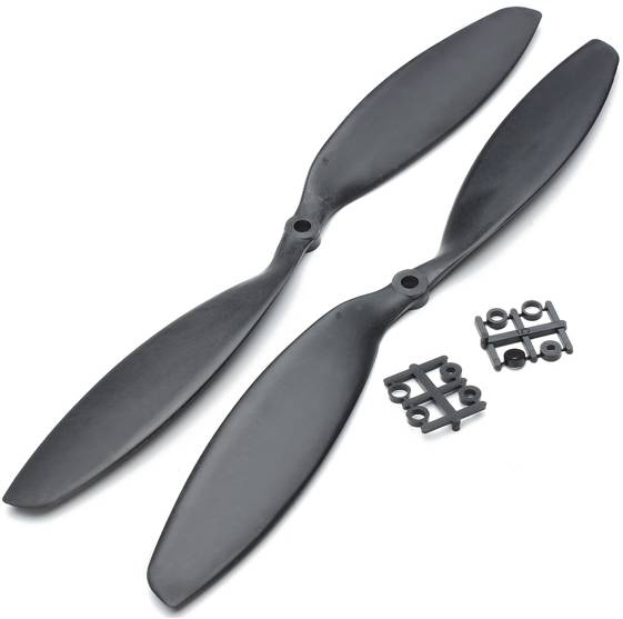 Orange HD Propellers 1238(12X3.8) Carbon Nylon Black 1CW+1CCW-1pair