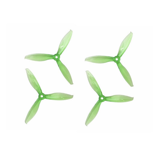 Orange HD Propellers 5149(5.1X4.9) Tri Blade Flash Propellers 2CW+2CCW-Transparent Green