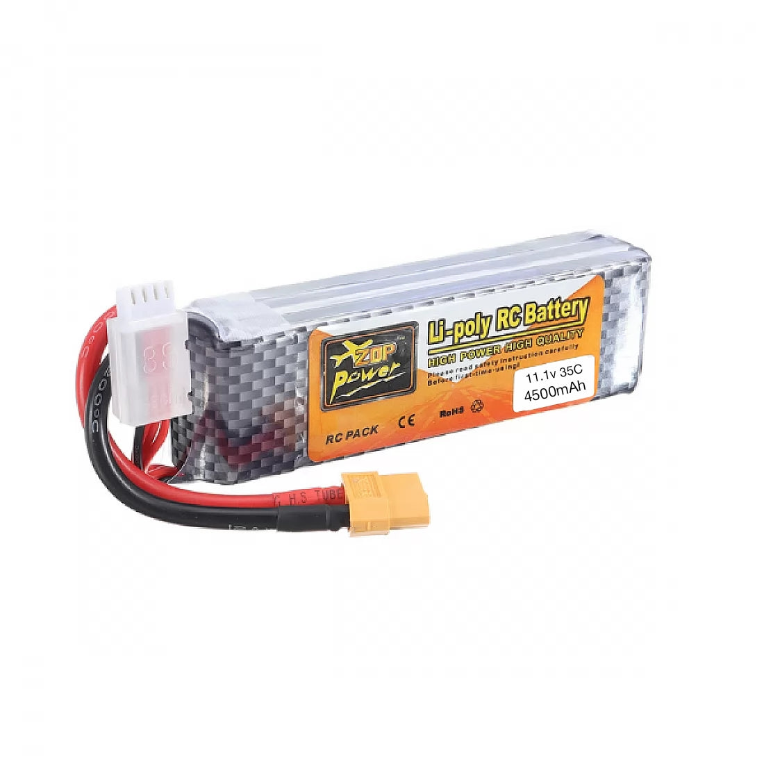 11.1V 4500mAh 3S 35C Lipo Battery with XT60 Plug (Brand ZOP Power).